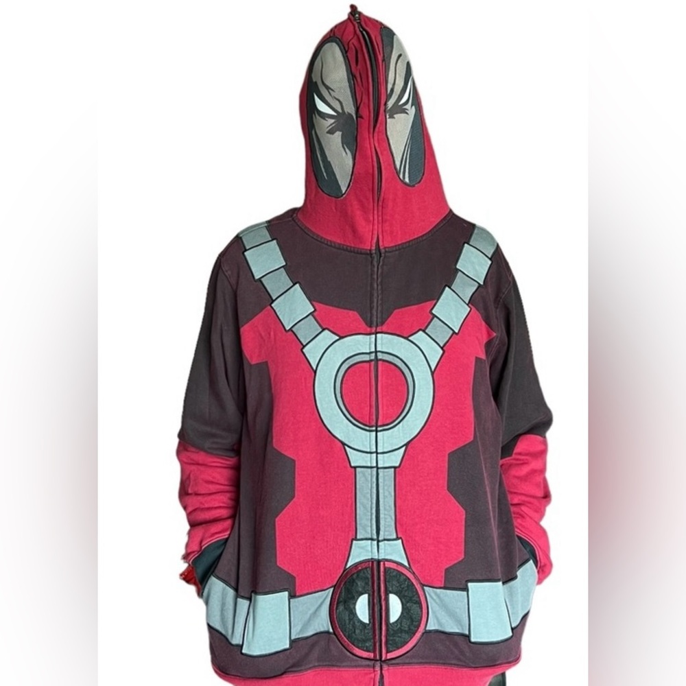 Marvel Deadpool Men's Full Zip Hoodie /Costume Size XL
